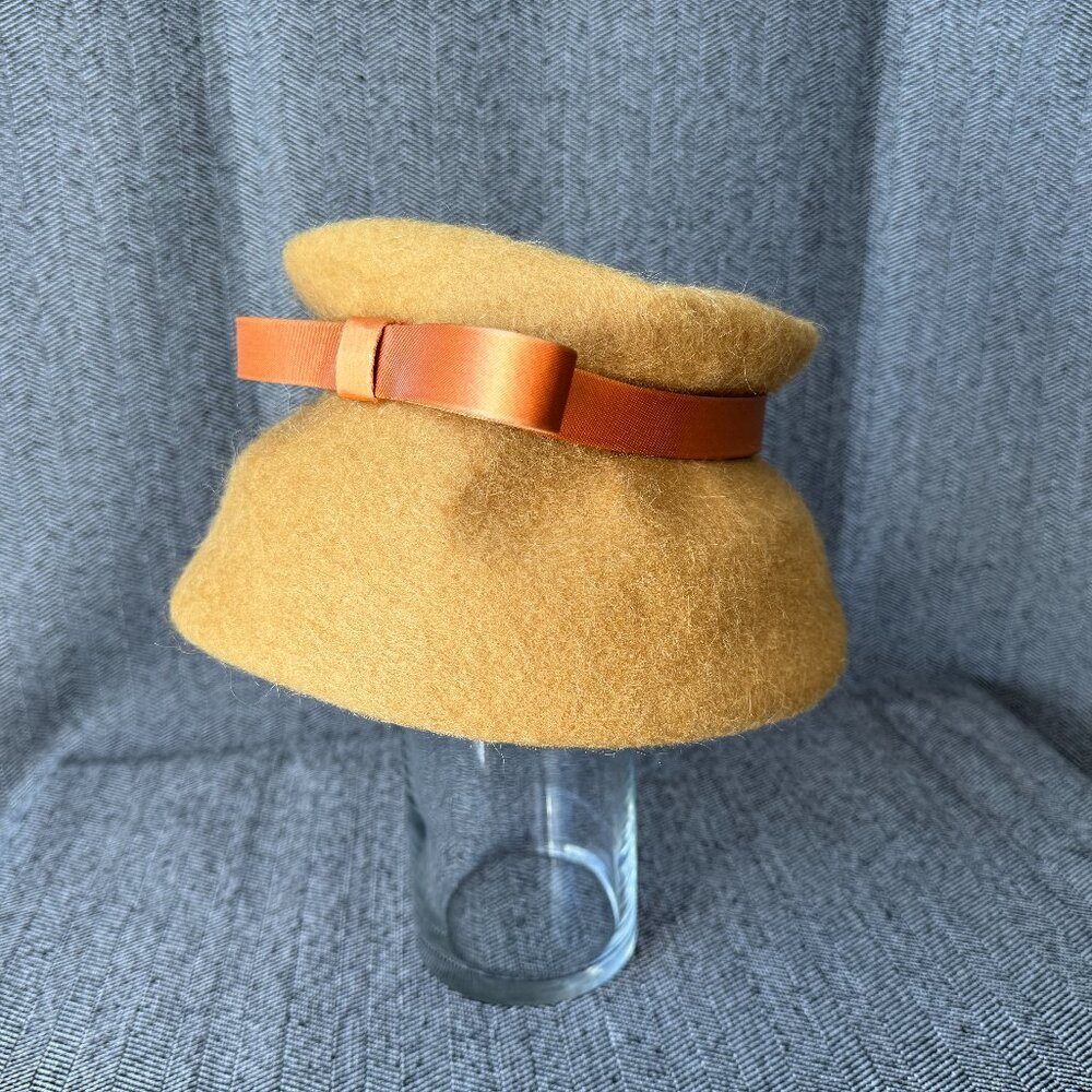 Wool Hat w/Bow Vintage Henry Pollack Small 21.5 Inches - Picture 4 of 16